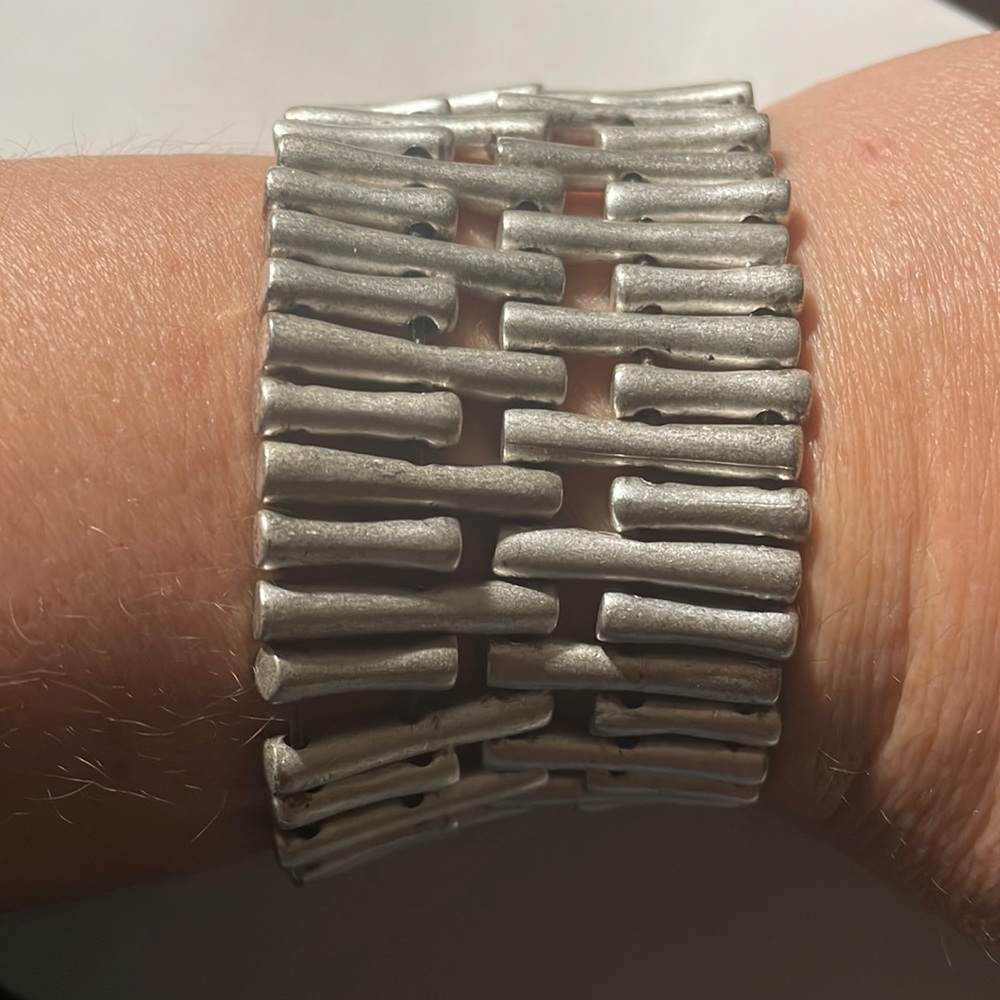 Technibond KC Wide Sterling Silver Bracelet – Modern Statement Cuff
